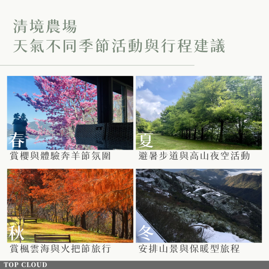 清境農場天氣不同季節活動與行程建議 清境農場天氣不同季節活動與行程建議