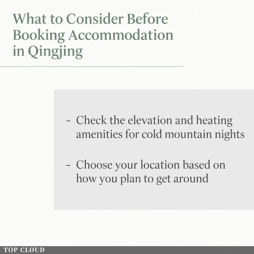 Choosing Accommodation in Qingjing Choosing Accommodation in Qingjing